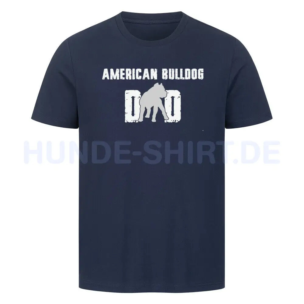 Premium T-Shirt "American Bulldog - Dad" French Navy – hunde-shirt.de