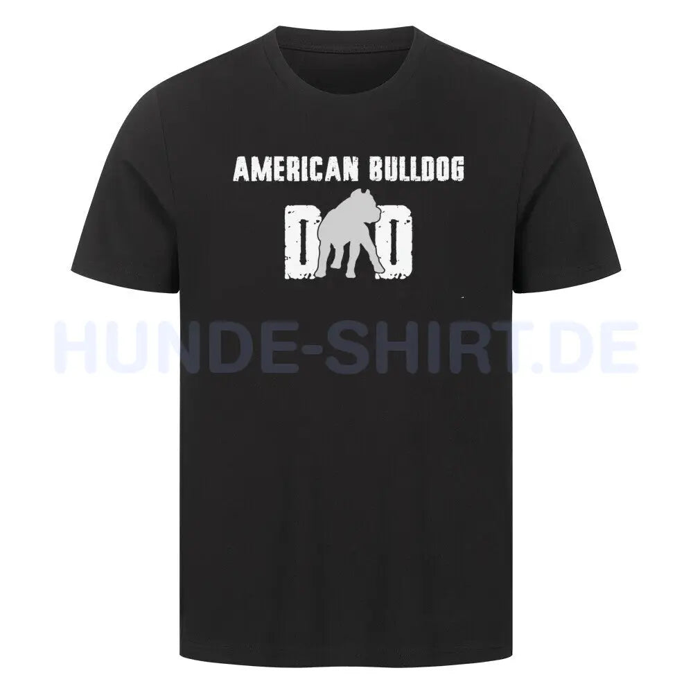 Premium T-Shirt "American Bulldog - Dad" Schwarz – hunde-shirt.de