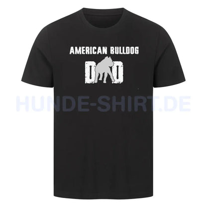 Premium T-Shirt "American Bulldog - Dad" Schwarz – hunde-shirt.de