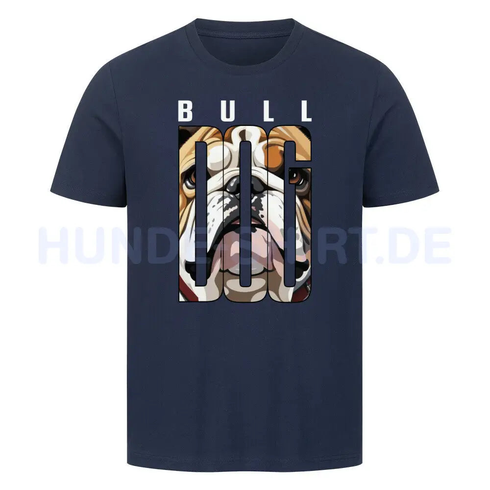 Premium T-Shirt "American Bulldog - Face" French Navy – hunde-shirt.de