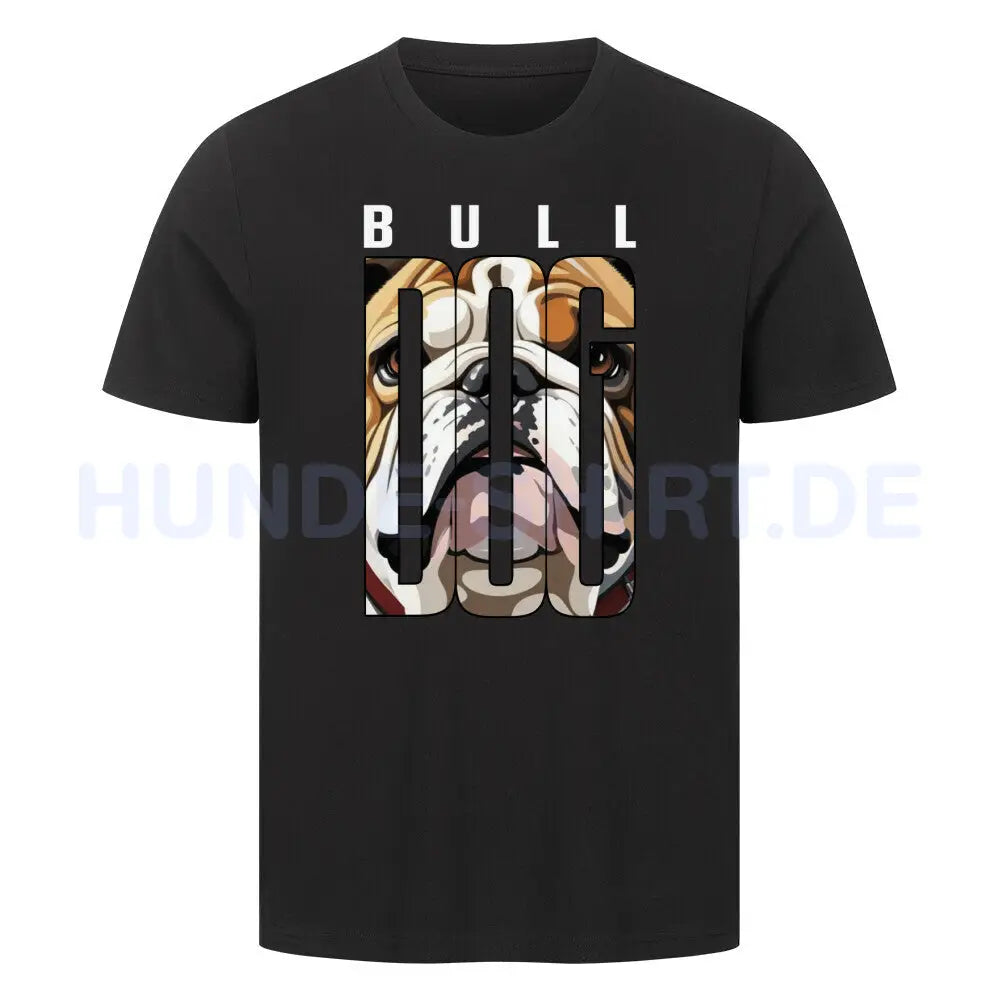 Premium T-Shirt "American Bulldog - Face" Schwarz – hunde-shirt.de