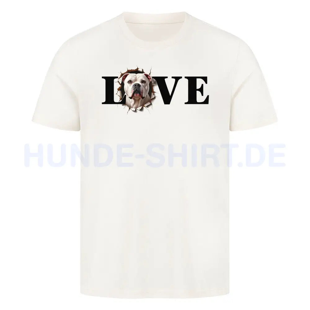 Premium T-Shirt "American Bulldog LOVE" Natural Raw – hunde-shirt.de