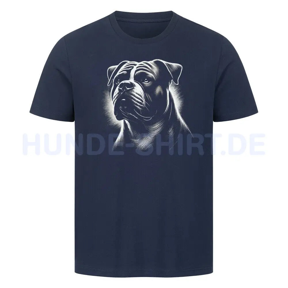 Premium T-Shirt "American Bulldog Shine" French Navy – hunde-shirt.de