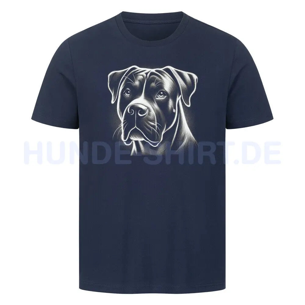 Premium T-Shirt "American Bulldog - Shine" French Navy – hunde-shirt.de