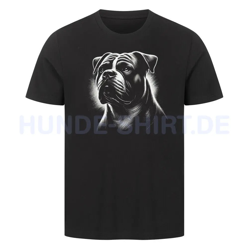 Premium T-Shirt "American Bulldog Shine" Schwarz – hunde-shirt.de