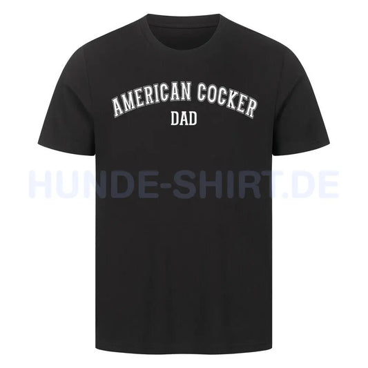 Premium T-Shirt "American Cocker - DAD" Schwarz – hunde-shirt.de