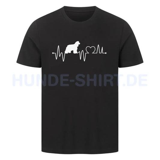 Premium T-Shirt "American Cocker - Heartbeat" Schwarz – hunde-shirt.de