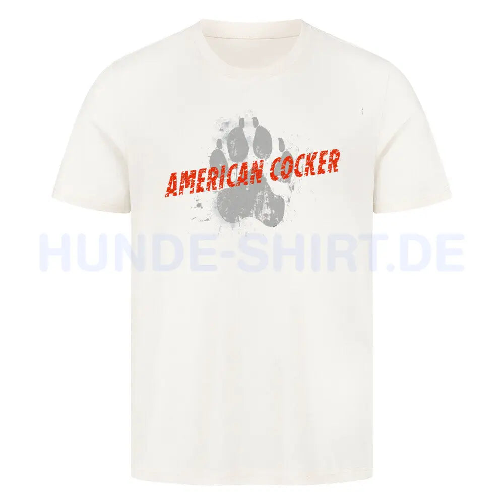 Premium T-Shirt "American Cocker - PAW" Natural Raw – hunde-shirt.de