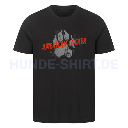 Premium T-Shirt "American Cocker - PAW" Schwarz – hunde-shirt.de