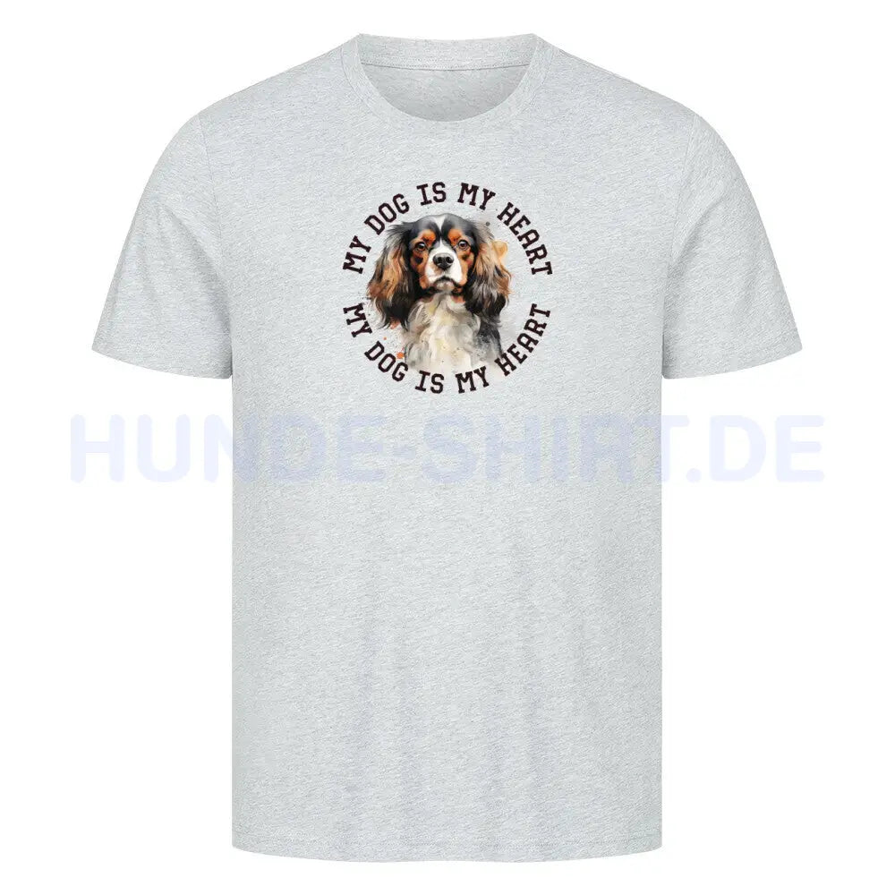 Premium T-Shirt "American Cocker Spaniel HEART" Heather Grey – hunde-shirt.de