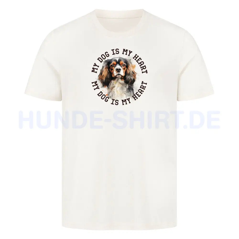 Premium T-Shirt "American Cocker Spaniel HEART" Natural Raw – hunde-shirt.de