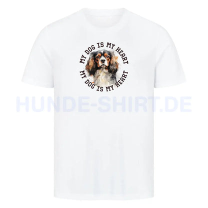 Premium T-Shirt "American Cocker Spaniel HEART" Weiß – hunde-shirt.de