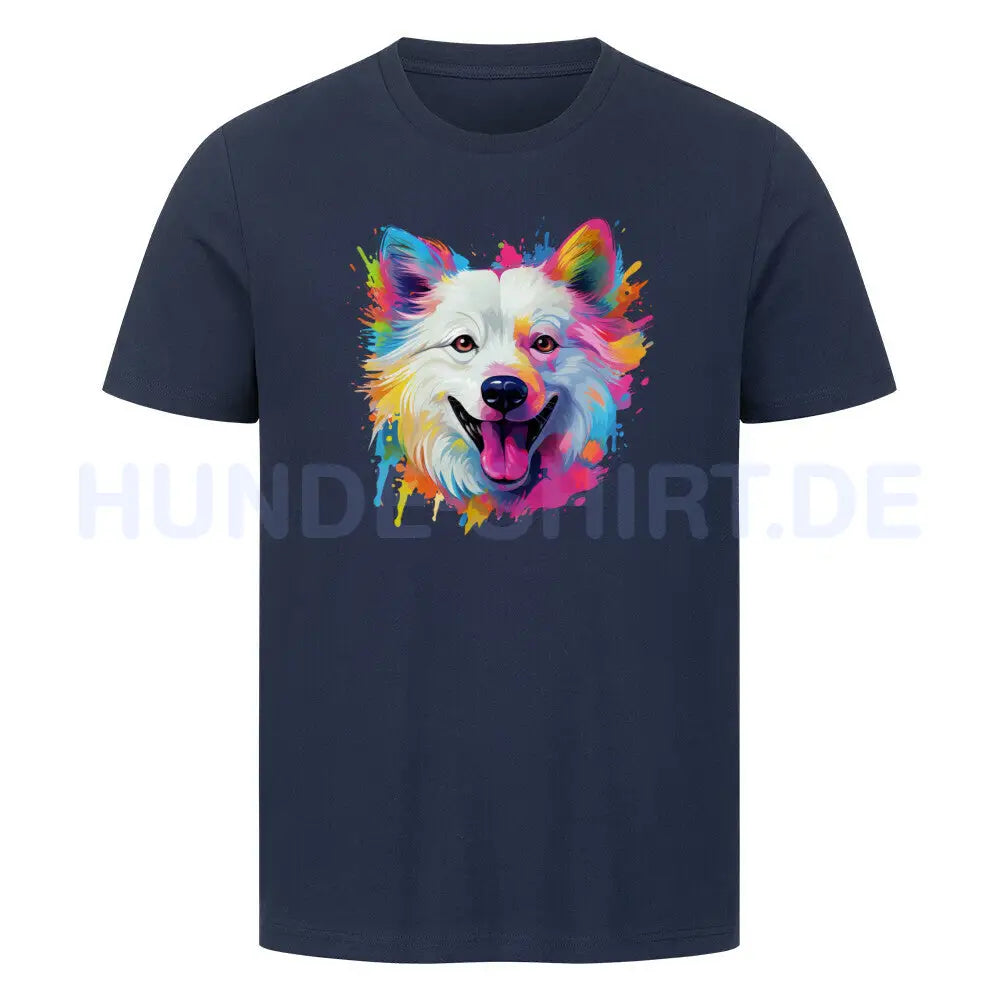 Premium T-Shirt "American Eskimo - Paint" French Navy – hunde-shirt.de