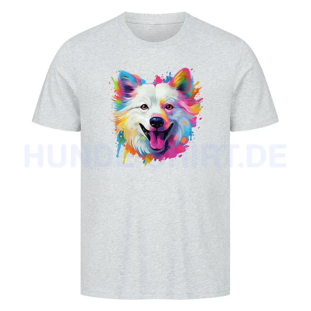 Premium T-Shirt "American Eskimo - Paint" Heather Grey – hunde-shirt.de