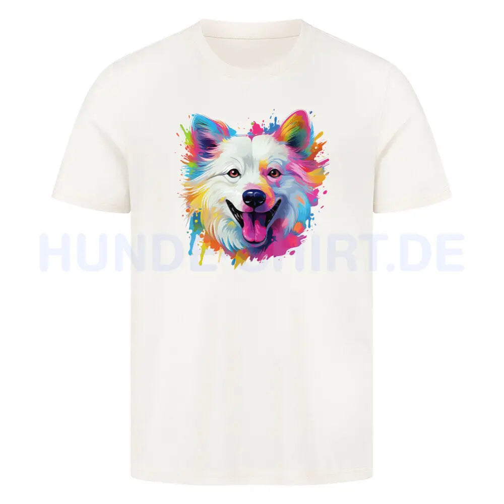 Premium T-Shirt "American Eskimo - Paint" Natural Raw – hunde-shirt.de