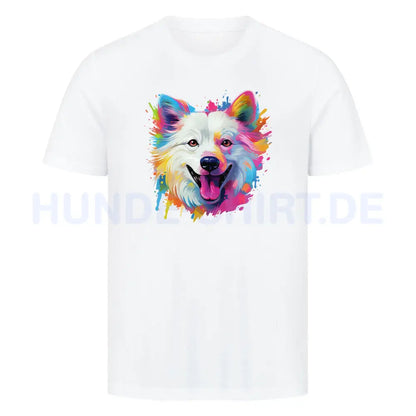 Premium T-Shirt "American Eskimo - Paint" Weiß – hunde-shirt.de