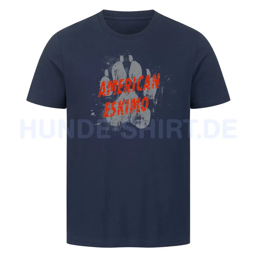 Premium T-Shirt "American Eskimo - PAW" French Navy – hunde-shirt.de