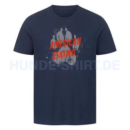 Premium T-Shirt "American Eskimo - PAW" French Navy – hunde-shirt.de