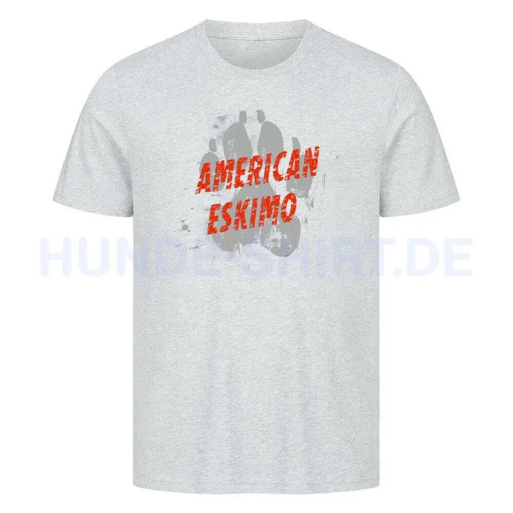 Premium T-Shirt "American Eskimo - PAW" Heather Grey – hunde-shirt.de