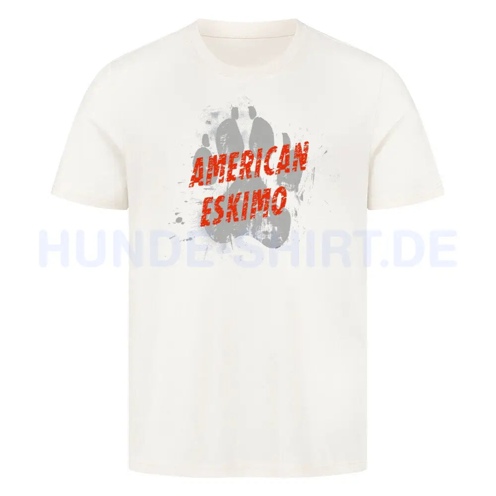 Premium T-Shirt "American Eskimo - PAW" Natural Raw – hunde-shirt.de