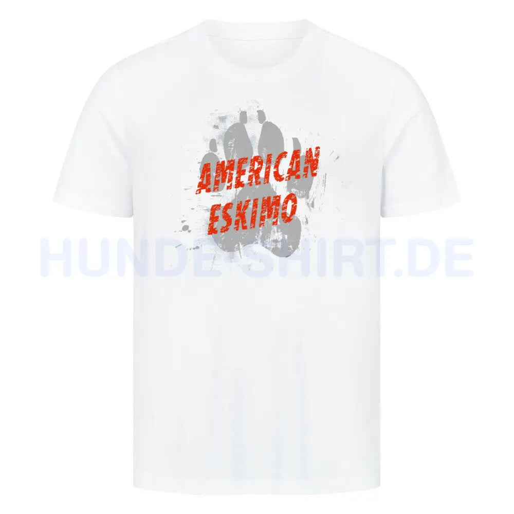 Premium T-Shirt "American Eskimo - PAW" Weiß – hunde-shirt.de