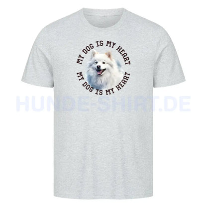 Premium T-Shirt "American Eskimo" Heather Grey – hunde-shirt.de