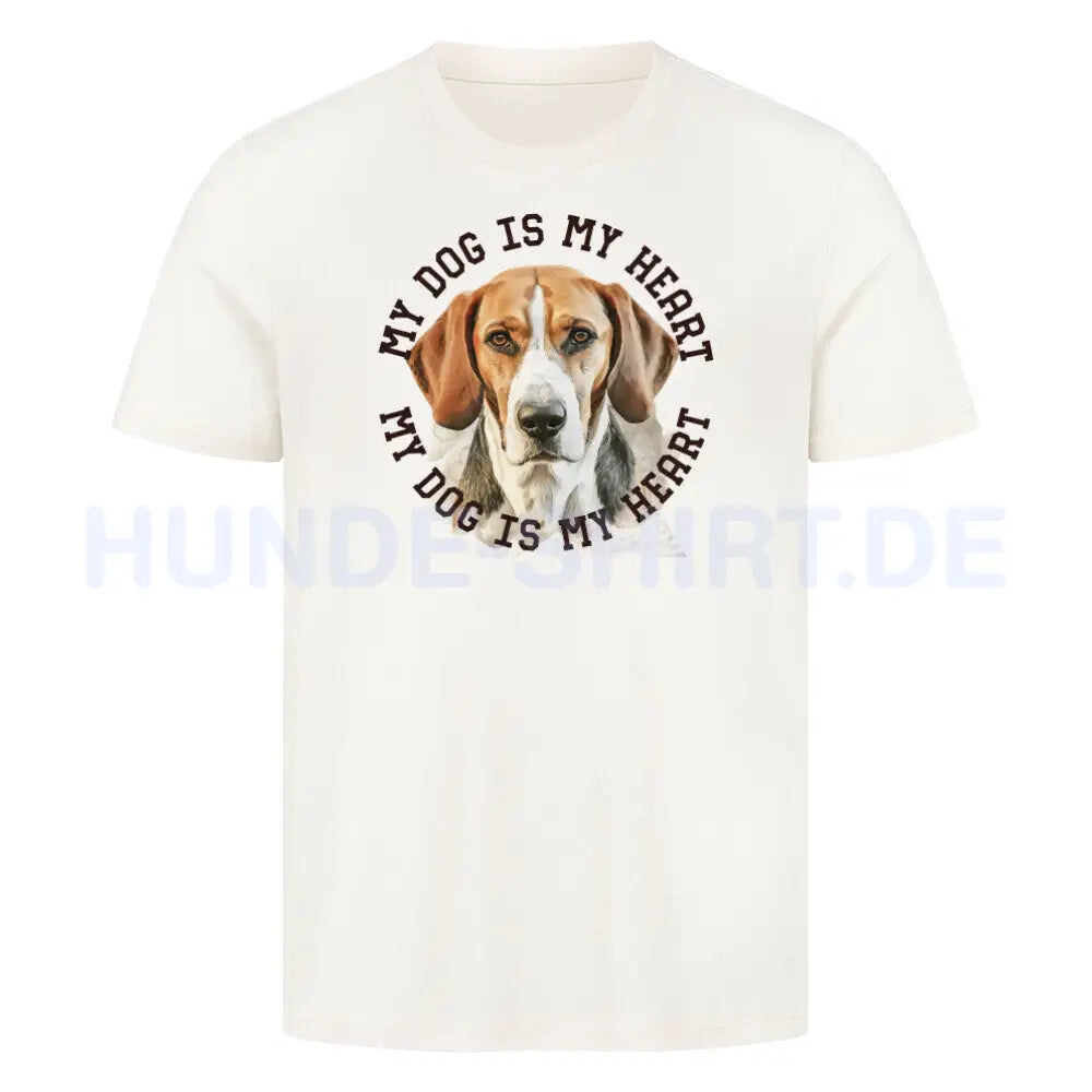 Premium T-Shirt "American Foxhound HEART" Natural Raw – hunde-shirt.de