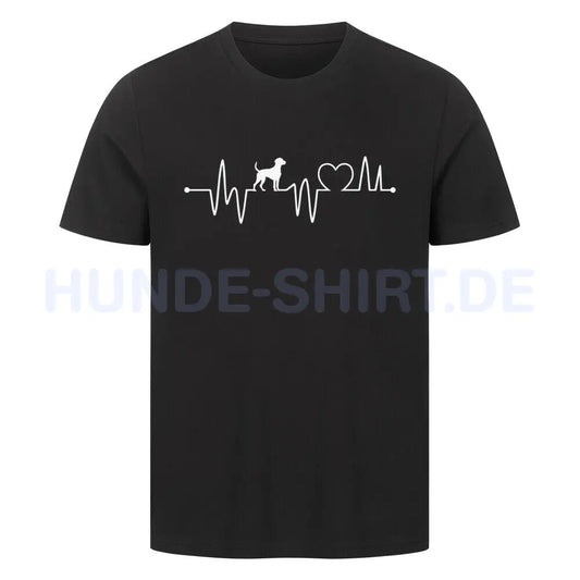 Premium T-Shirt "American Foxhound - Heartbeat" Schwarz – hunde-shirt.de