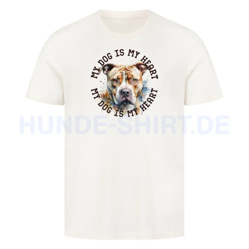 Premium T-Shirt "American Pit Bull Terrier HEART" Natural Raw – hunde-shirt.de