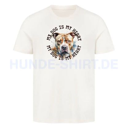 Premium T-Shirt "American Pit Bull Terrier HEART" Natural Raw – hunde-shirt.de