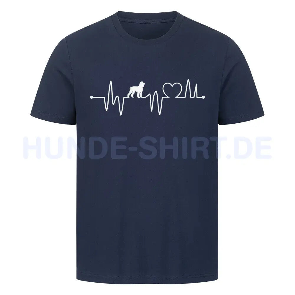 Premium T-Shirt "American Water - Heartbeat" French Navy – hunde-shirt.de