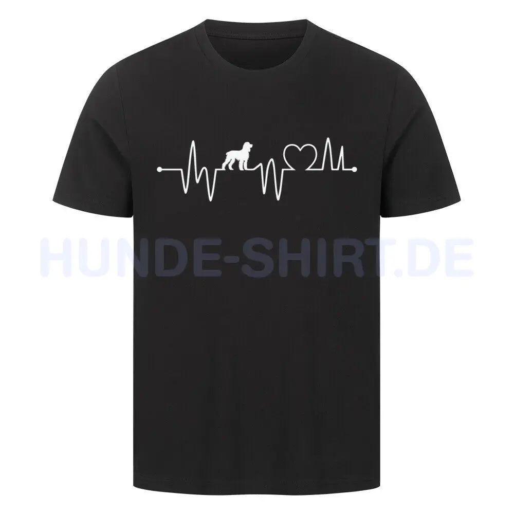 Premium T-Shirt "American Water - Heartbeat" Schwarz – hunde-shirt.de