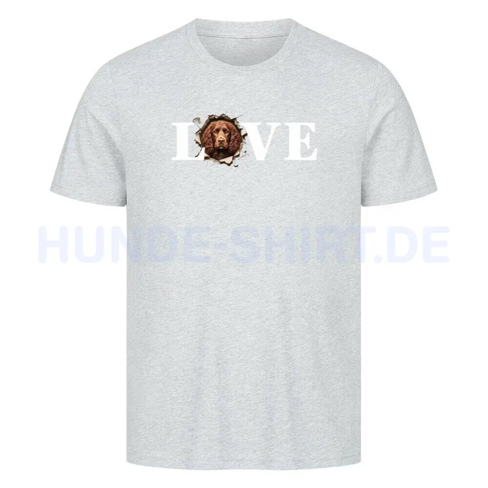 Premium T-Shirt "American Water - LOVE" Heather Grey – hunde-shirt.de