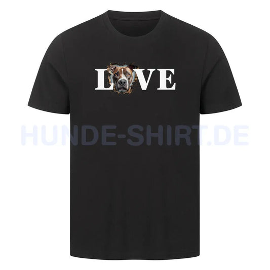 Premium T-Shirt "AmStaff - LOVE" Schwarz – hunde-shirt.de