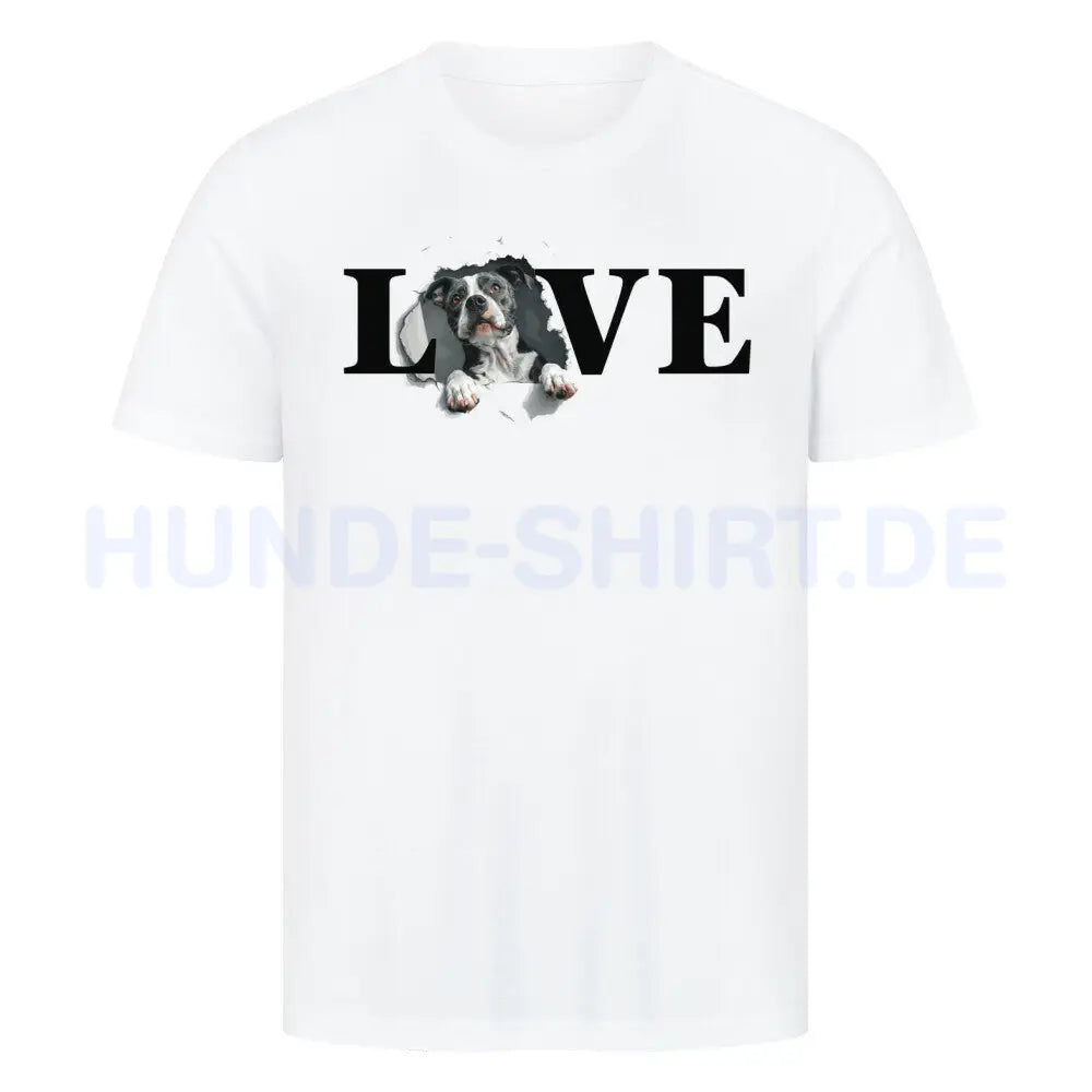 Premium T-Shirt "AmStaff LOVE" Weiß – hunde-shirt.de