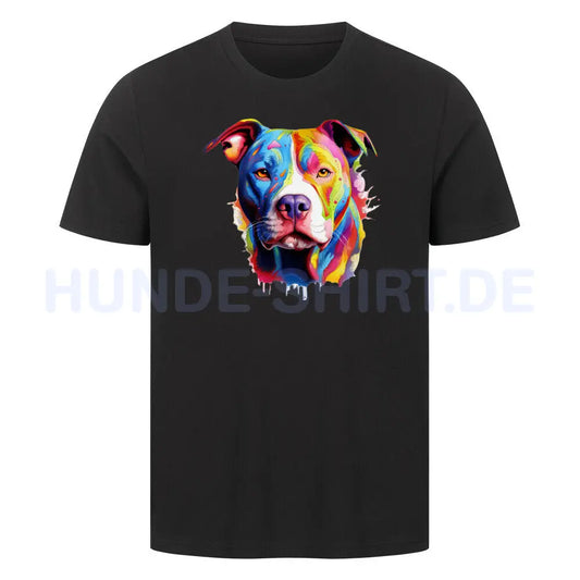 Premium T-Shirt "AmStaff - Paint" Schwarz – hunde-shirt.de