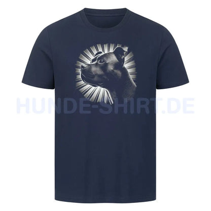 Premium T-Shirt "AmStaff - Shine" French Navy – hunde-shirt.de