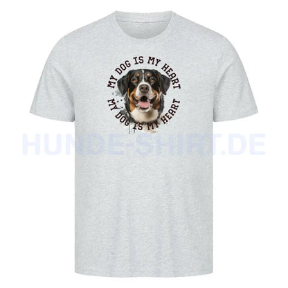 Premium T-Shirt "Appenzeller Sennenhund HEART" Heather Grey – hunde-shirt.de