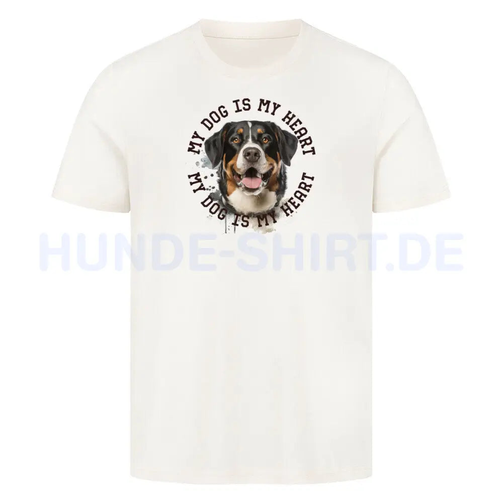 Premium T-Shirt "Appenzeller Sennenhund HEART" Natural Raw – hunde-shirt.de