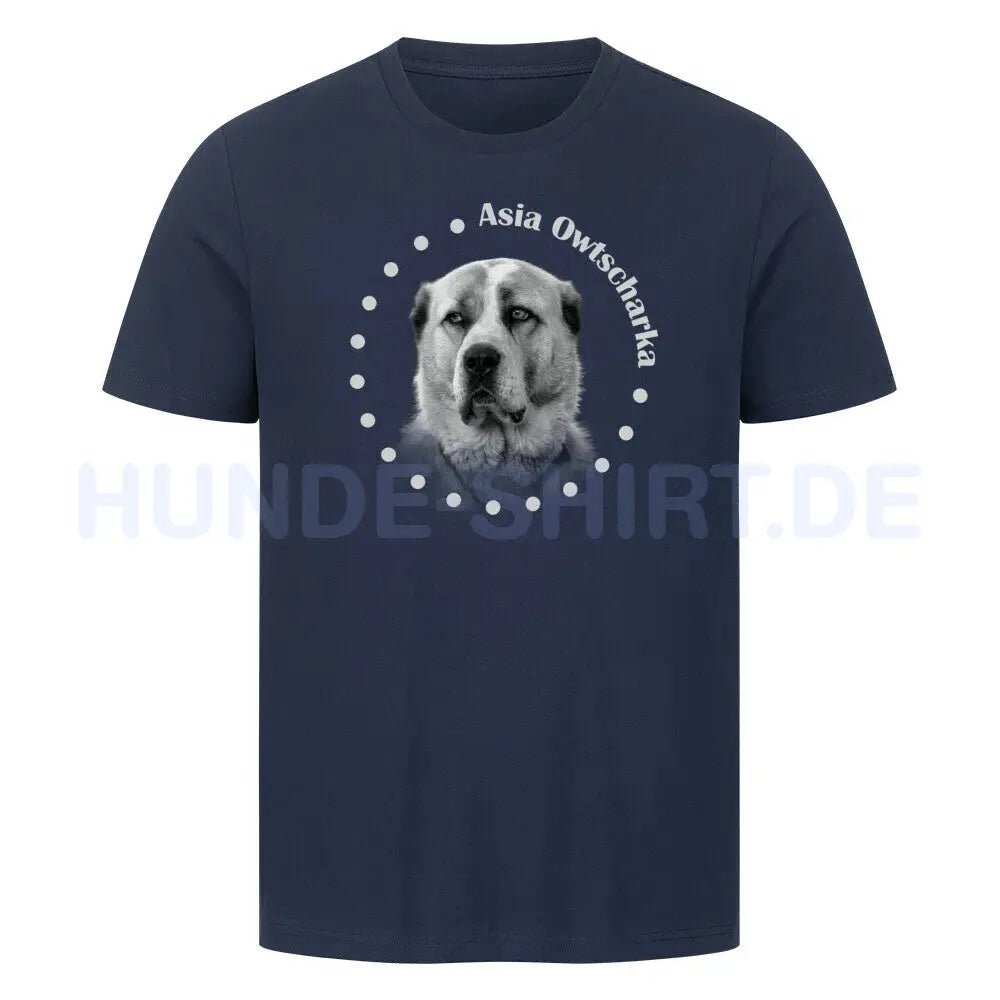 Premium T-Shirt "Asia Owtscharka R" French Navy – hunde-shirt.de