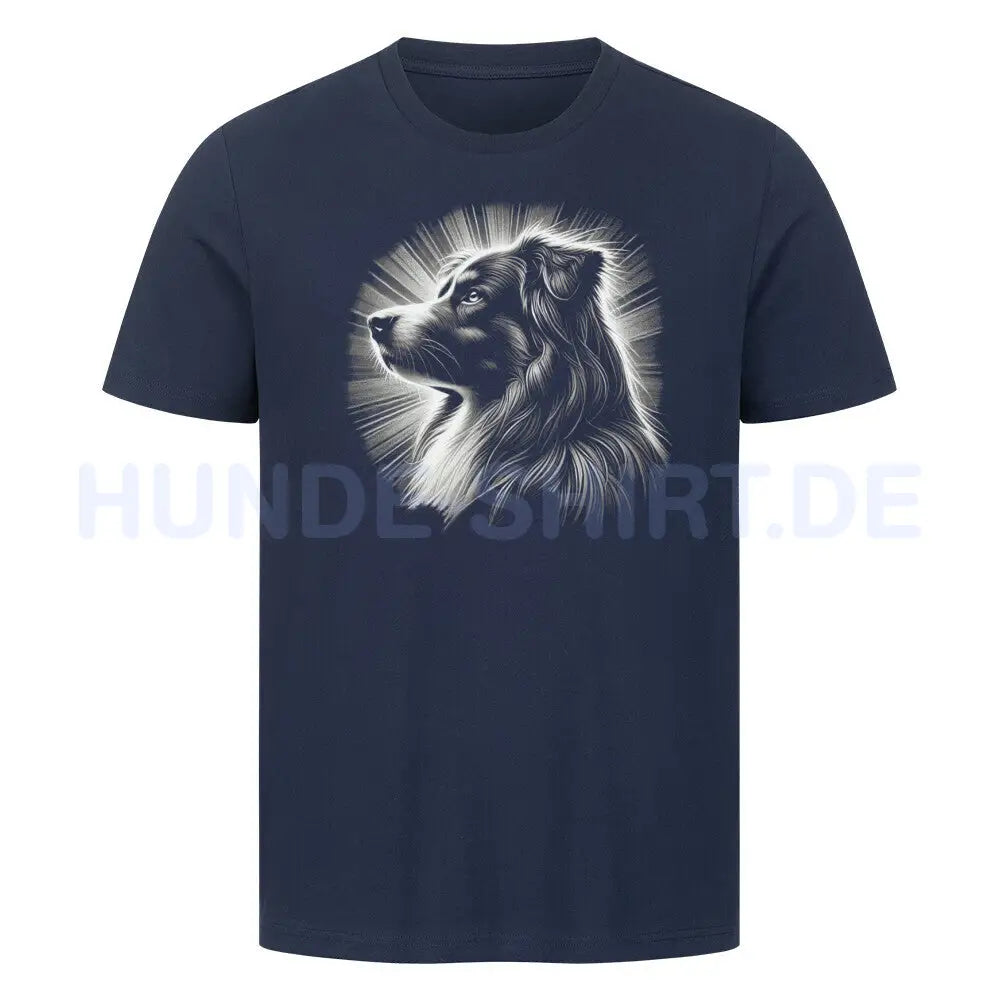 Premium T-Shirt "Australian Shepherd - Bright" French Navy – hunde-shirt.de