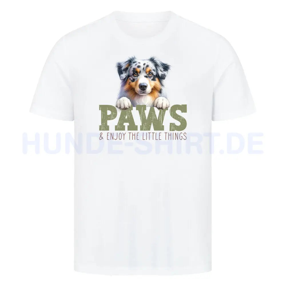 Premium T-Shirt "Australian Shepherd" Weiß – hunde-shirt.de