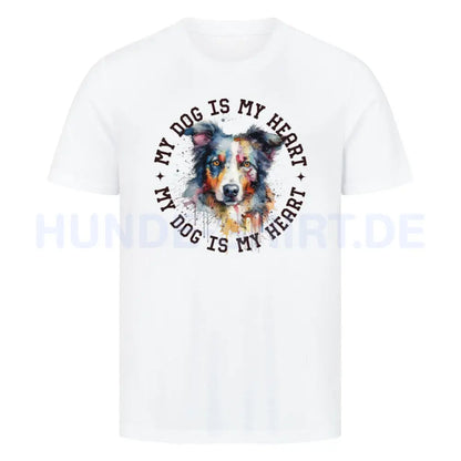 Premium T-Shirt "Australian Shepherd" Weiß – hunde-shirt.de