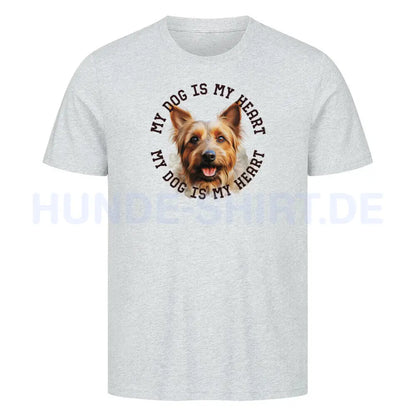 Premium T-Shirt "Australian Terrier HEART" Heather Grey – hunde-shirt.de