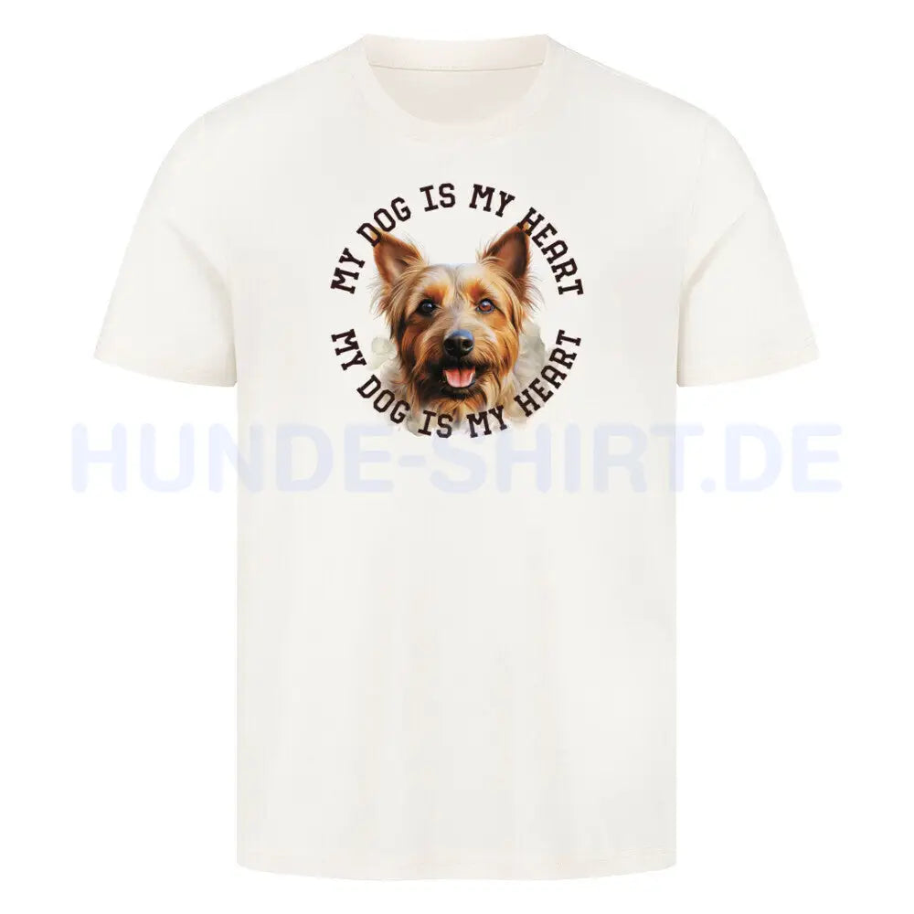 Premium T-Shirt "Australian Terrier HEART" Natural Raw – hunde-shirt.de