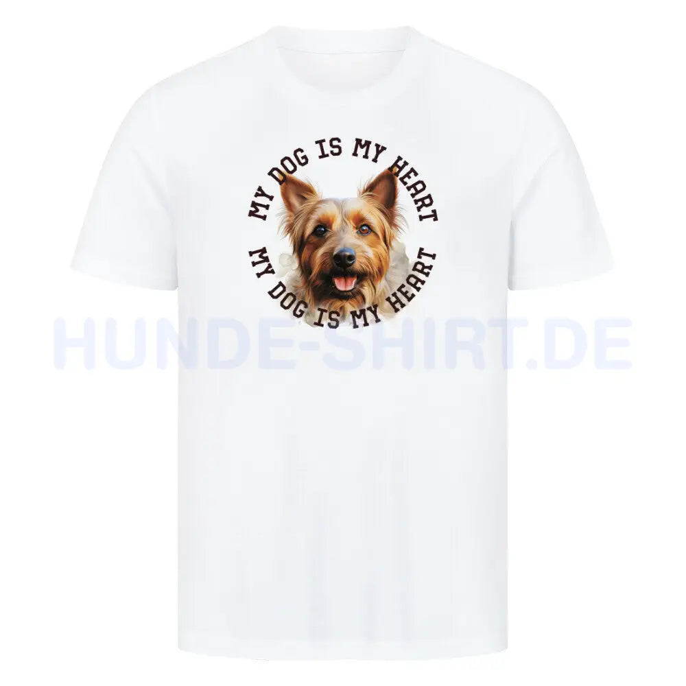 Premium T-Shirt "Australian Terrier HEART" Weiß – hunde-shirt.de