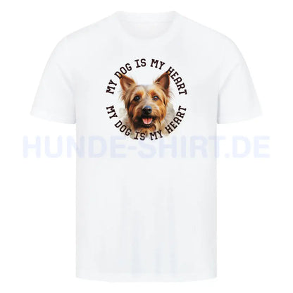 Premium T-Shirt "Australian Terrier HEART" Weiß – hunde-shirt.de