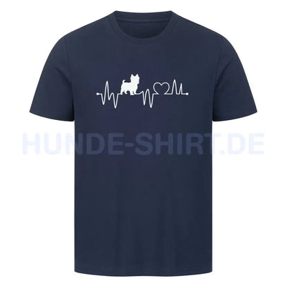 Premium T-Shirt "Australian Terrier - Heartbeat" French Navy – hunde-shirt.de