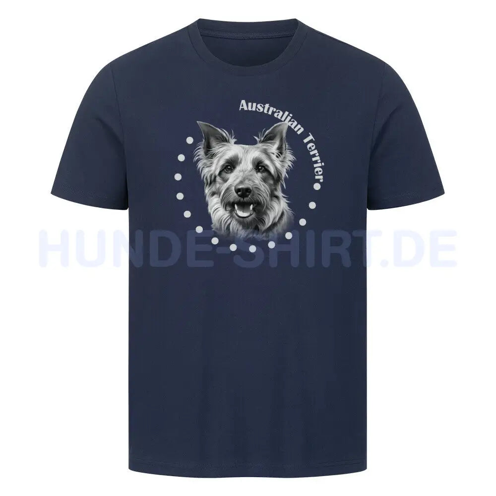 Premium T-Shirt "Australian Terrier Rounded" French Navy – hunde-shirt.de