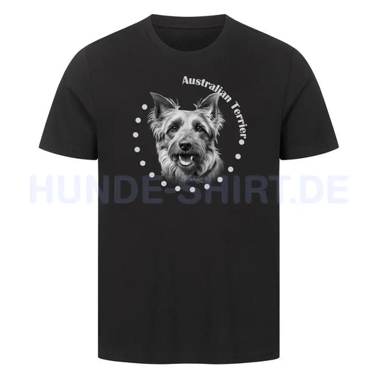 Premium T-Shirt "Australian Terrier Rounded" Schwarz – hunde-shirt.de